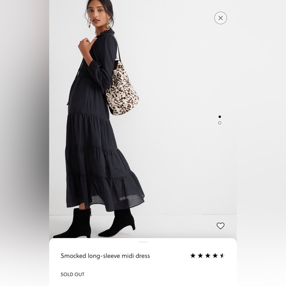 Smocked Long Sleeved Midi Dress - Picture 4 of 4